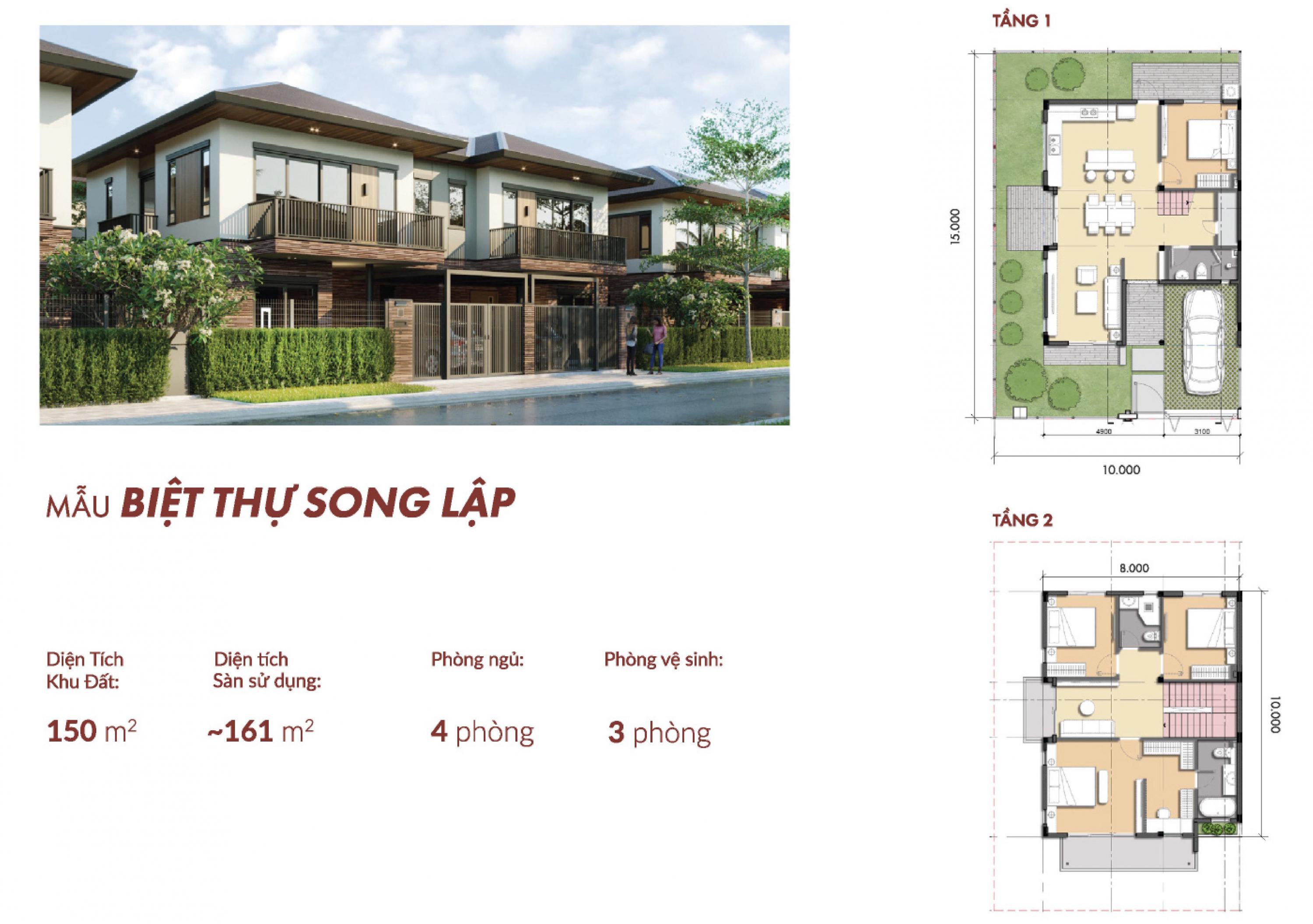 thiết kế biệt thự song lập dự án Waterpoint